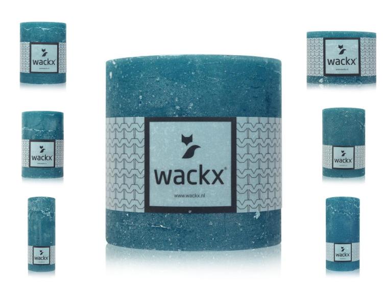 Wackx Rustic Cylinderkerzen, Teal blue, diverse Größen