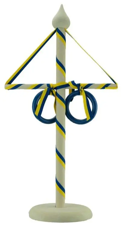 Maibaum - Mittsommarstång 52 cm 44651-109 natur/blau-gelb 1 St