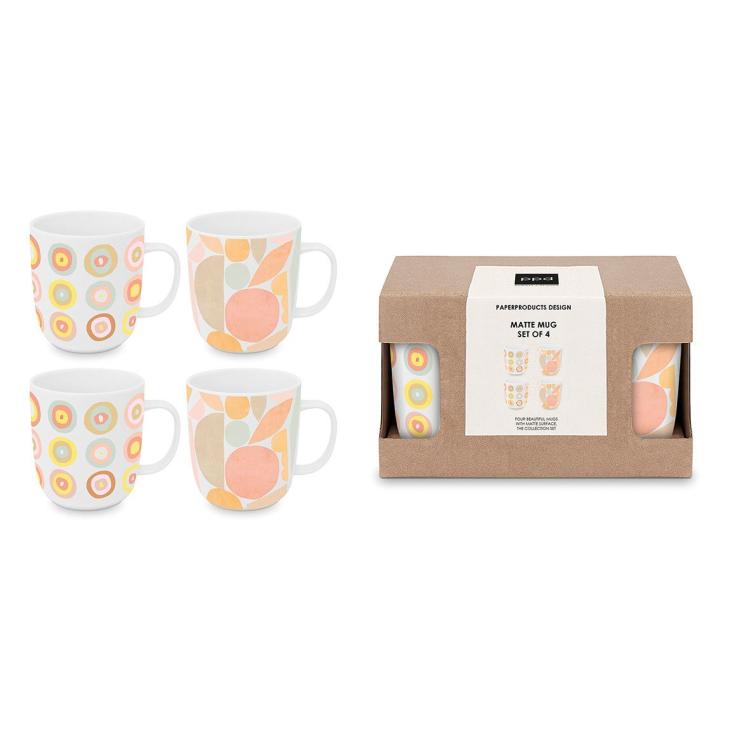 Matte Mug 4-er Set Bubbles & Collage
