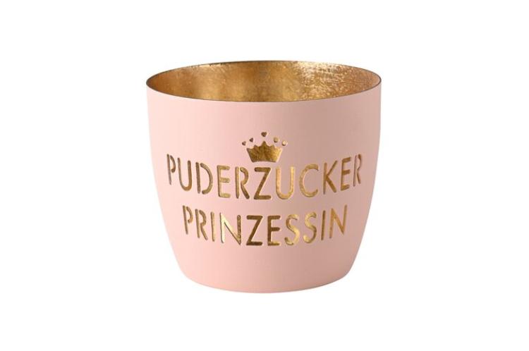 Madras Windlicht M Puderzucker Prinzessin, pastellrosa/gold