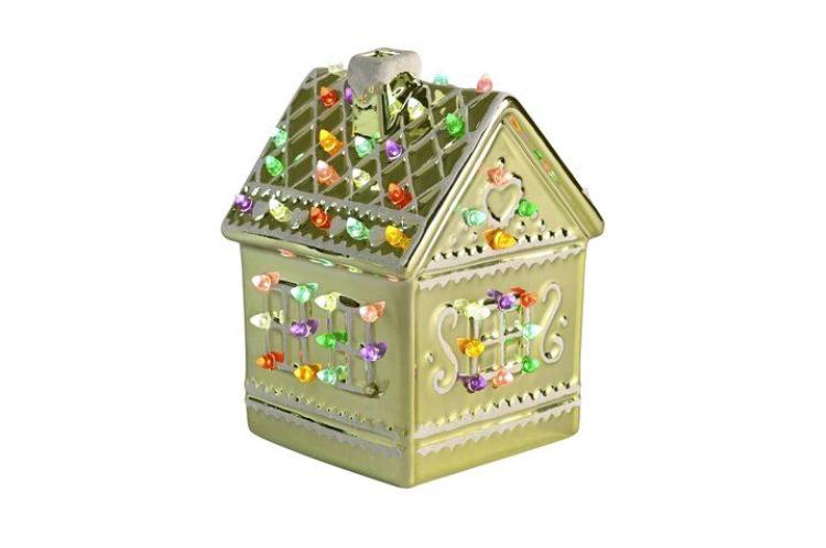 Gift Company Luce, Lebkuchenhaus mit LED, Porzellan, grün, 1141601008