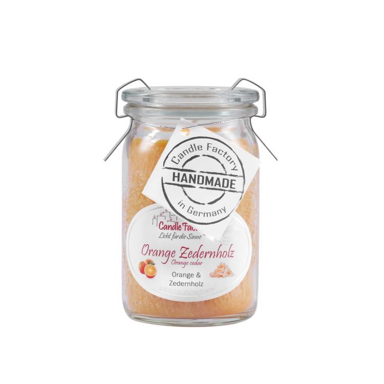 Candle Factory Baby-Jumbo Duftkerze im Weckglas, Orange Zedernholz, 308-081