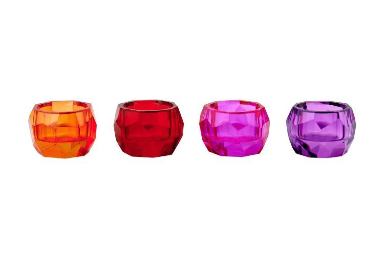 Palisades, Kristallglas, 4er Set, pink/rot/lila/orange, 1054303003