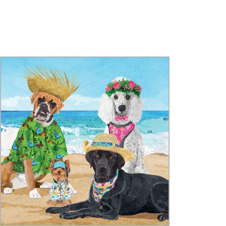 PPD Servietten Hunde Beach Party 25x25