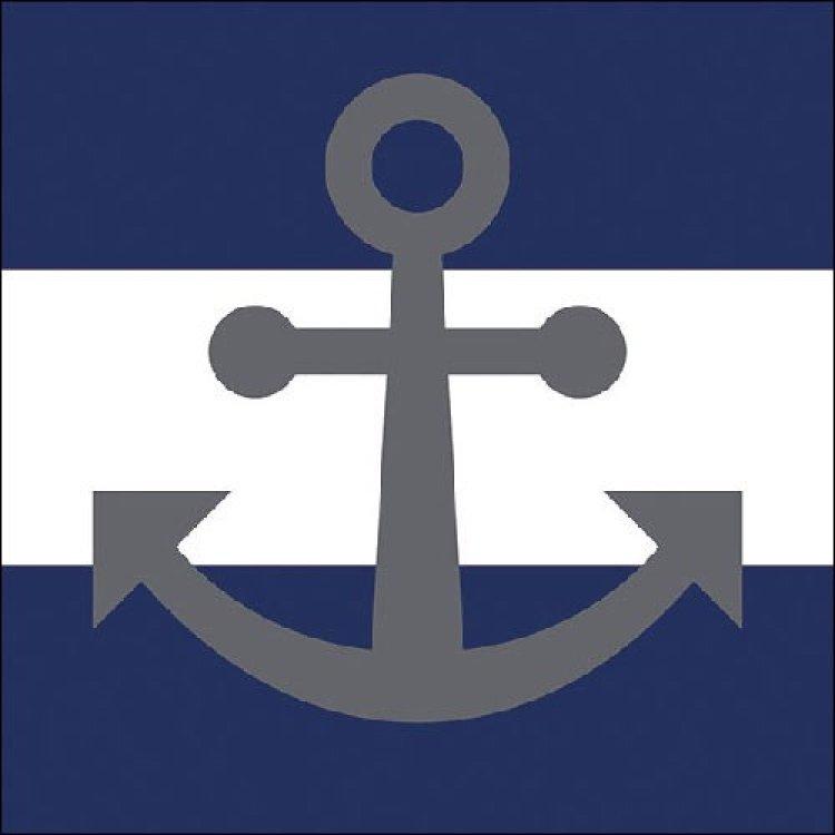  Servietten Anchor Away Blue 33x33, 20 Stück