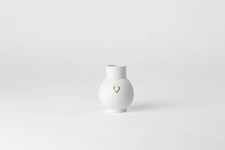 Räder Mini Kugelvase Herz Gold, 9cm