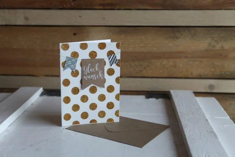 Good old friends Glitter Karte Glückwunsch Wimpel , 10280 1 St