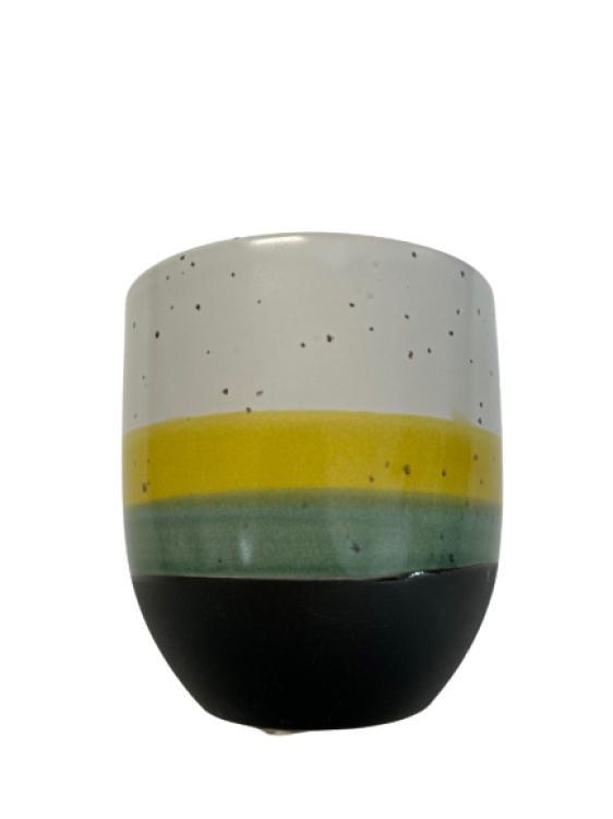 Übertopf Ecolo, Stoneware gelb 7,5 cm, 233542