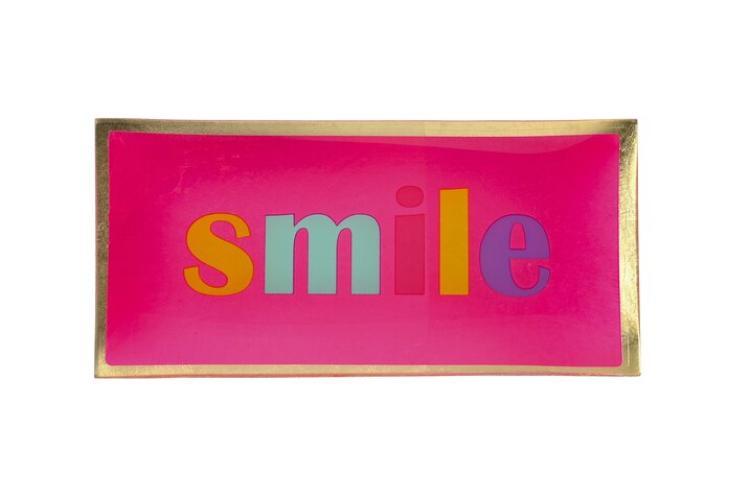 Gift Company Love Plates, Deko-Teller, L, SMILE , neon pink , 1147505082