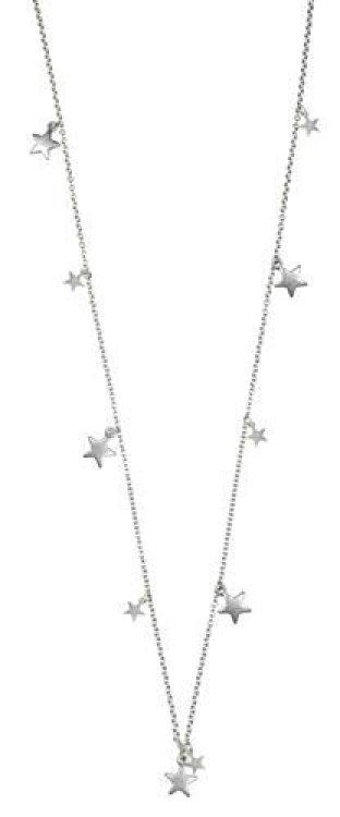 Halskette 1235S, versilberte Kette mit Sternen