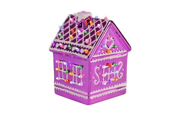 Gift Company Luce, Lebkuchenhaus mit LED, Porzellan, pink, 1141601013