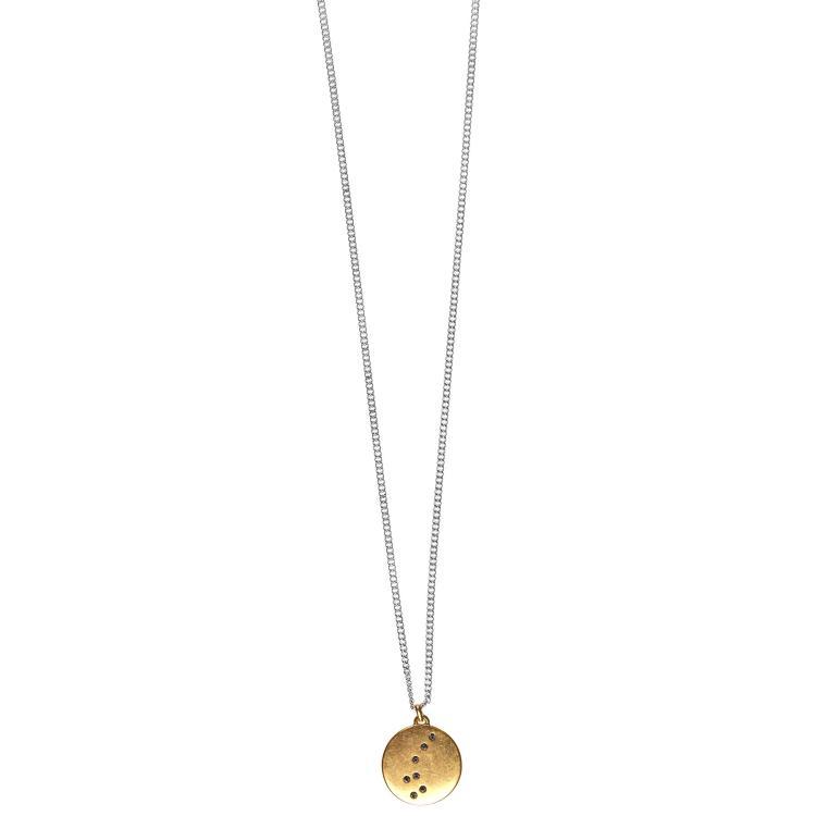 Halskette, Anhänger Sternbild Großer Wagen, silber und gold, 1038 BI
