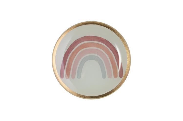 Love Plates, Glasteller, Regenbogen, rund, grau, 1054003004