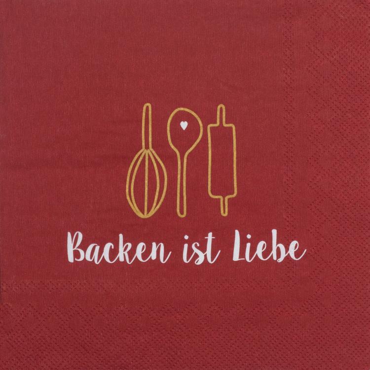 DINING Servietten 'Backen ist Liebe' 33x33 cm, 90271