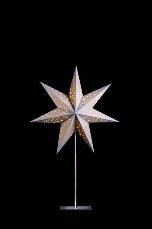 Sterntaler Papierstern mit Ständer samt, , 45cm, grau