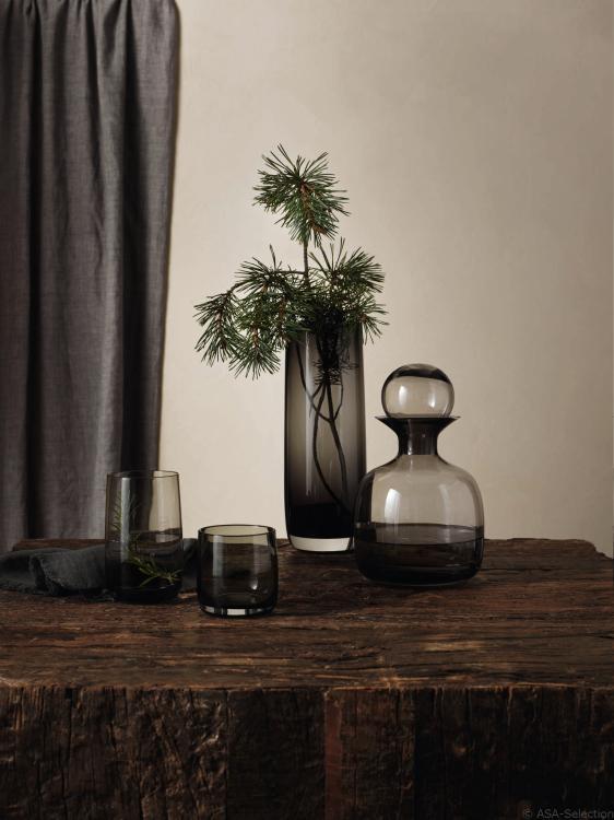 Vase, ajana, grau, Glas, 22 cm, 88003009