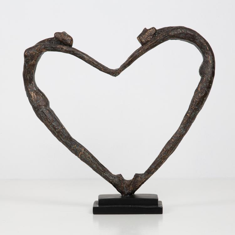 La Vida Große Herzfigur 39cm, antique Kupfer, 2115048
