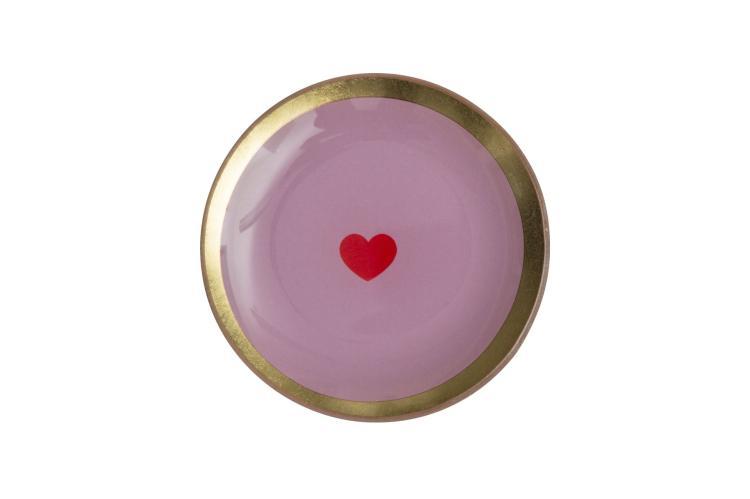 Gift Company Love plates, Glasteller S, Herz, rund, rosa, 1118303012