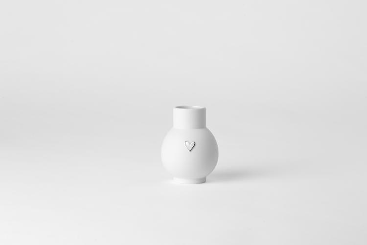 Räder Mini Kugelvase Herz Silber, 9cm