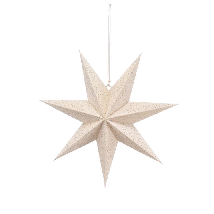 La Vida Weihnachtsstern, weiß mit Silberpunkten, Glitter, D20cm, 2224010