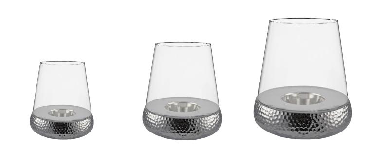 Kaheku Windlicht Golf silber, 20 cm
