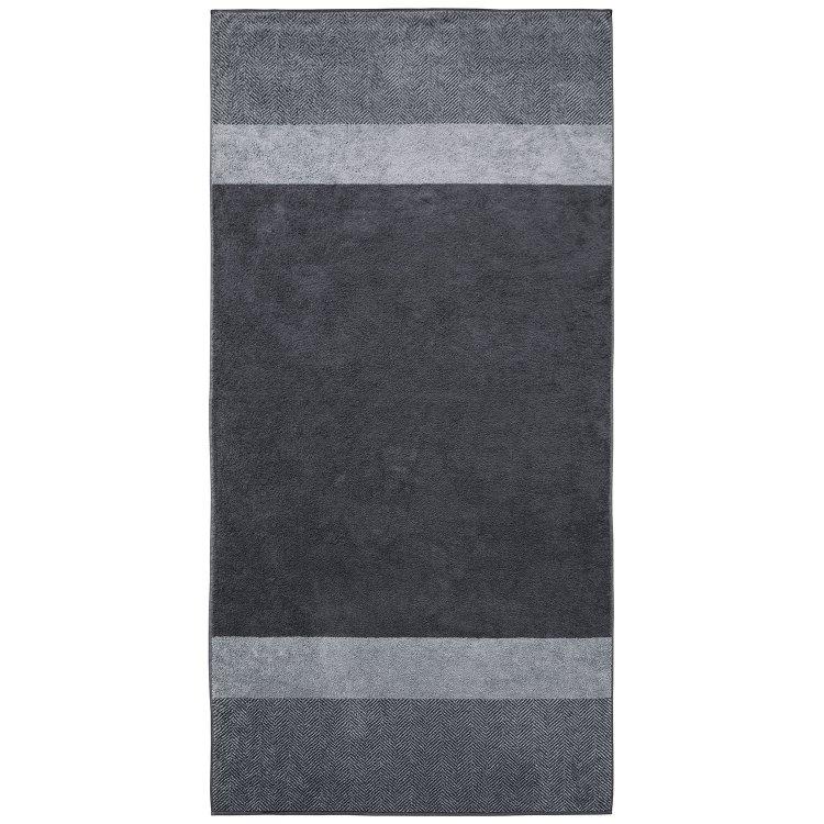 Mega-Saunatuch Two-Tone Stripe silber, 100x200 cm