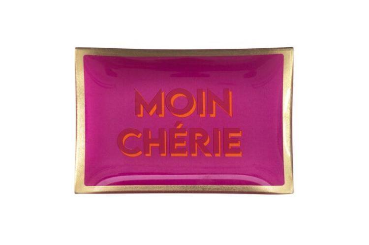 Gift Company Love plates, Glasteller M, Moin Chérie, neon fuchsia , 1130404088