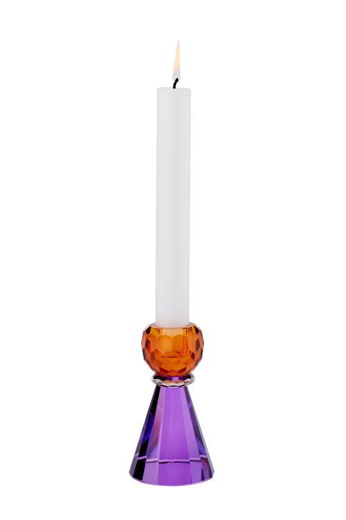 Sari, Kristallglas Kerzenhalter 11,5 cm Kugel orange/lila, 1093701011