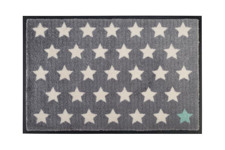 Gift Company Waschbare Fußmatte 'Polka Stars' grau-weiß, 50182