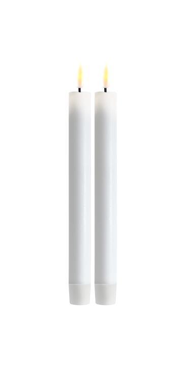 Deluxe LED-Stabkerzen 2-er Set, 24cm hoch, weiß, RF-0012