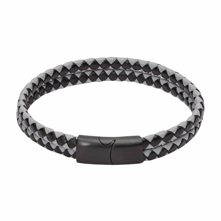 HCA VIRO Armband, Leder doppelt - schwarz, 607151