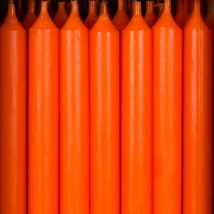 Kerzenfarm, 10x Stabkerze 110x13mm, orange 010704b