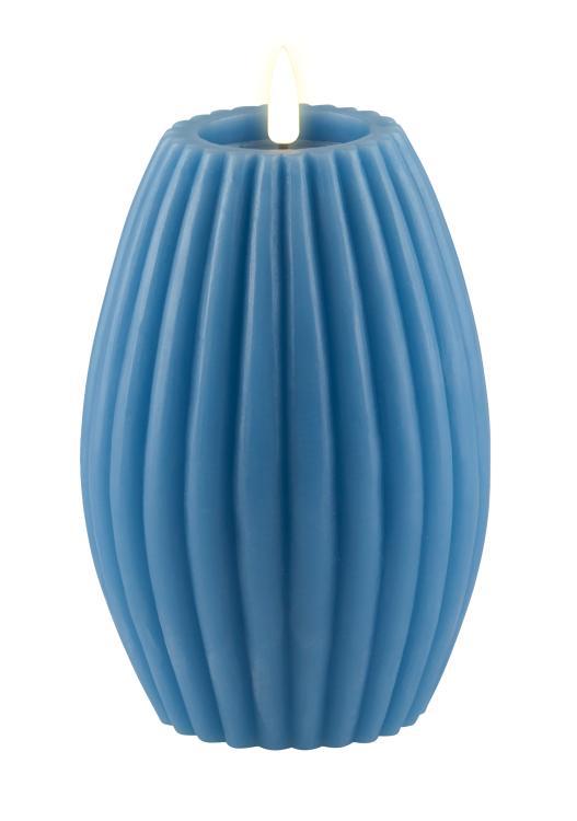 Deluxe gerillte Kerze , groß , eisblau, 10x15 cm, RF-R-0006