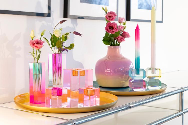 Gift Company Sari, Kristallglas, Vase  H16,5cm, transparent/pink 1127604013