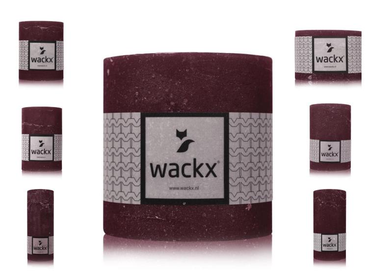 Wackx Rustic Cylinderkerzen, Dark red, diverse Größen