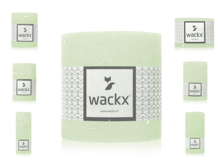 Wackx Rustic Cylinderkerzen, Light Green, diverse Größen