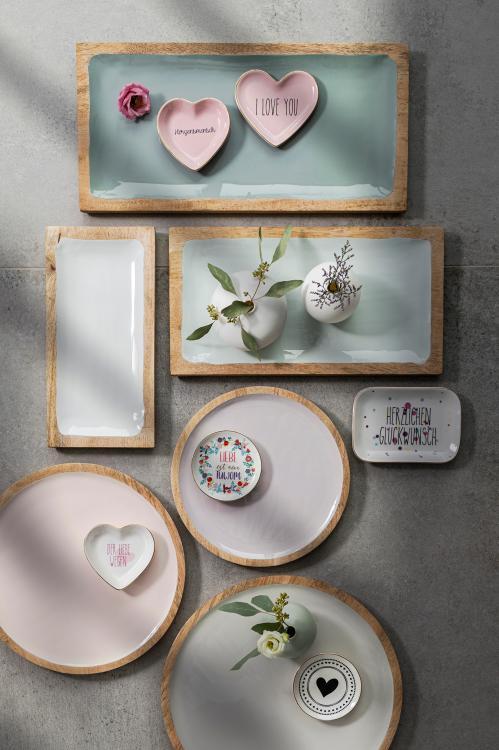 Gift Company Love Plates, Deko-Teller, Herz, rund, weiß, Porzellan, 1124301001