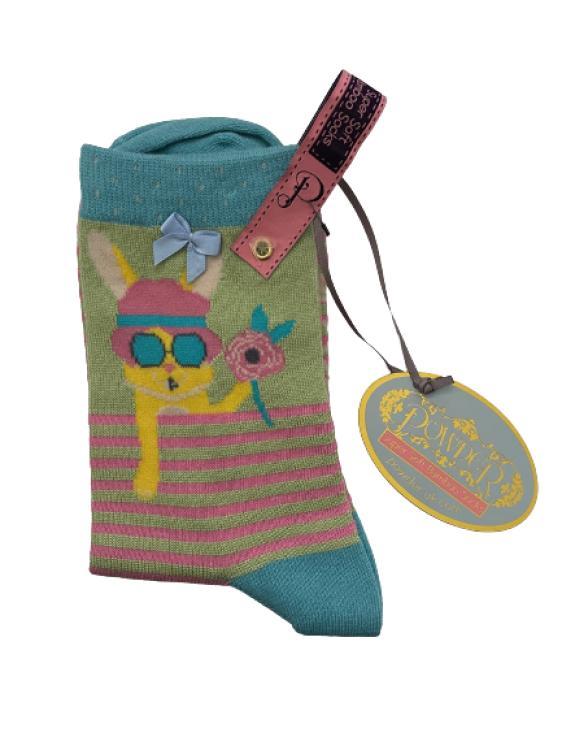 Powder Ladies Ankle Socks Hippy Bunny, SOC194 
