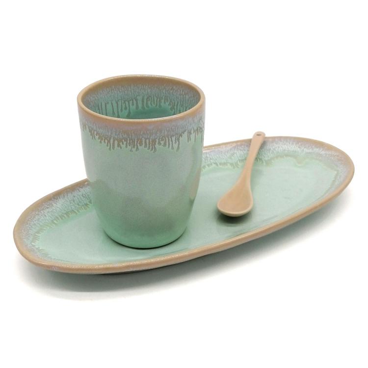 Mea Living Stoneware Kaffee Set L türkis, STO-SETL-003