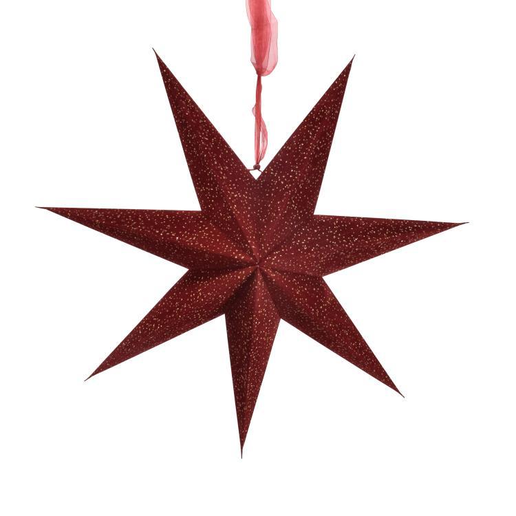 La Vida Weihnachtsstern, rot mit Glitter und LED, D60cm, 2224002