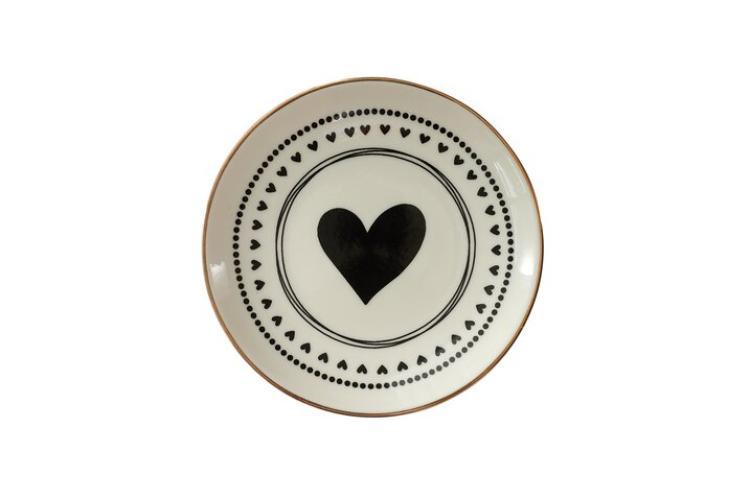 Gift Company Love Plates, Deko-Teller, Herz, rund, weiß, Porzellan, 1124301001