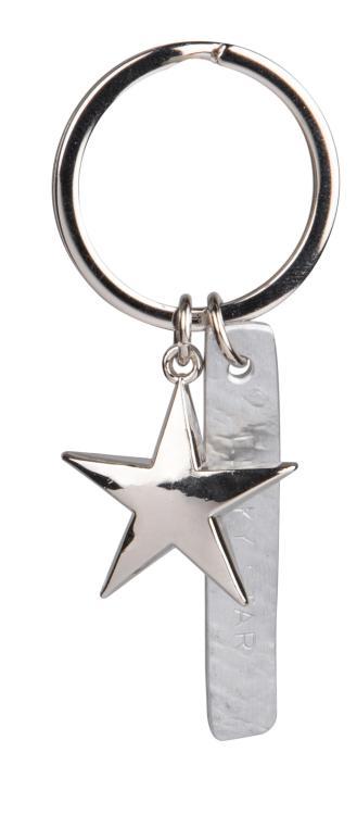 Glücksbringer, Schlüsselanhänger, Lucky Star, 5x3cm, silber, 14556