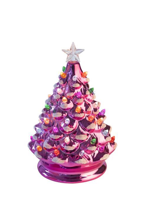 Luce, Weihnachtsbaum mit LED, M (H20,5cm), Porzellan, pink  1104304013