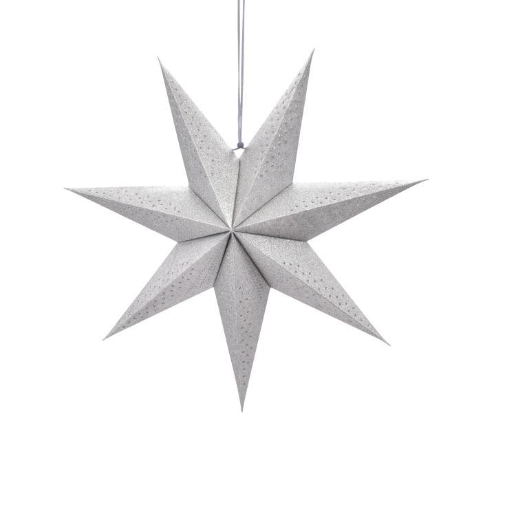 La Vida Weihnachtsstern, silber mit Glitter und LED, D45cm, 2224043