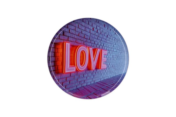 Love Trays, Dekotablett S, rund, LOVE