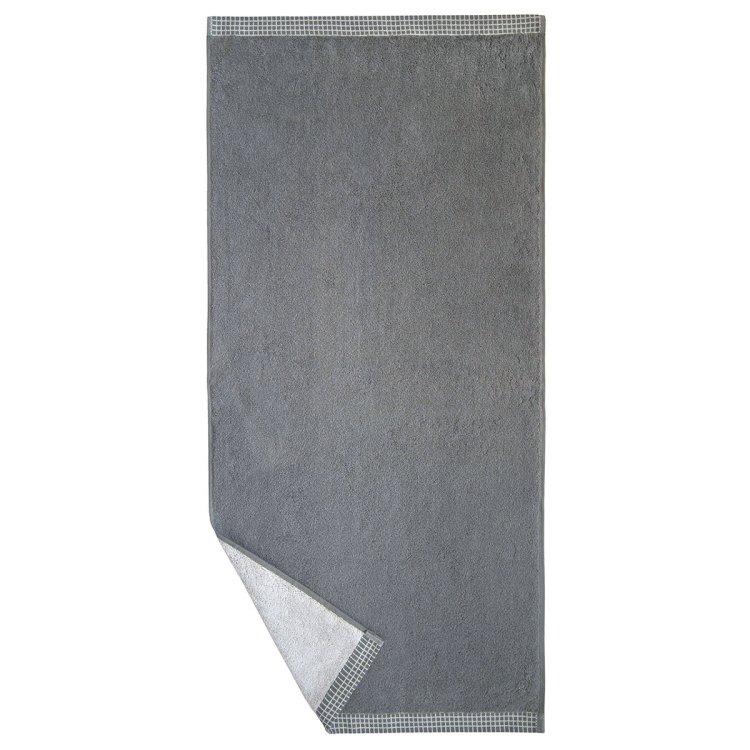 Duschtuch BASIC LINE Kachel Bordüre grau/weiß, 70x140cm
