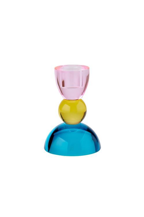 Sari, Kristallglas Kerzenhalter 11 cm Kugel rosa/orange/blau, 1093601009