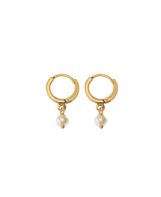 Ohrringe mit weißer Perle 04698 G, gold