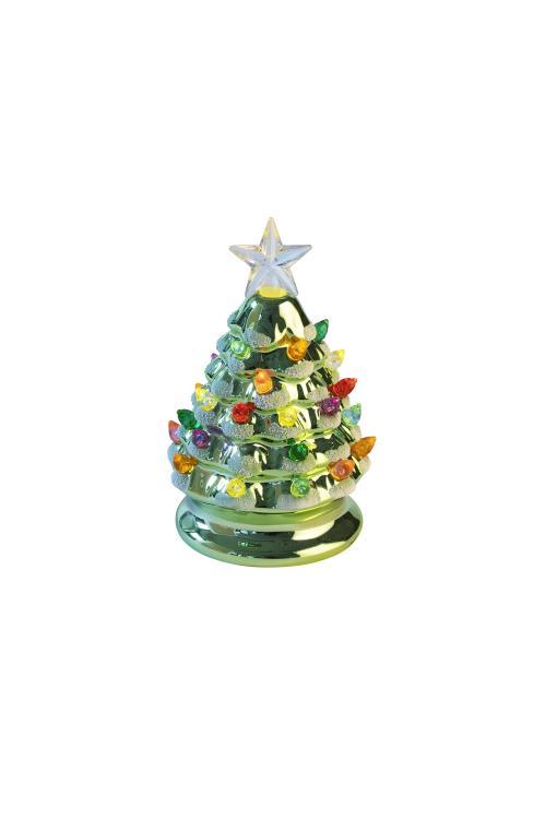 Luce, Weihnachtsbaum mit LED, S (H13,5cm), Porzellan, grün 1104303008