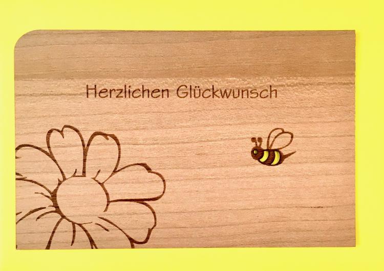 Grußkarte mit Umschlag, Biene Blume, G216